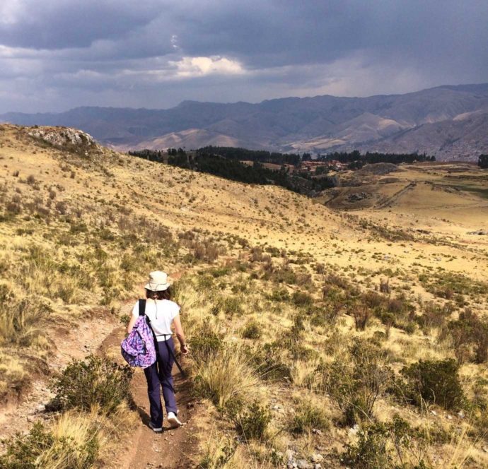 Things to do in Cusco. Walking back through ruins. Countryside