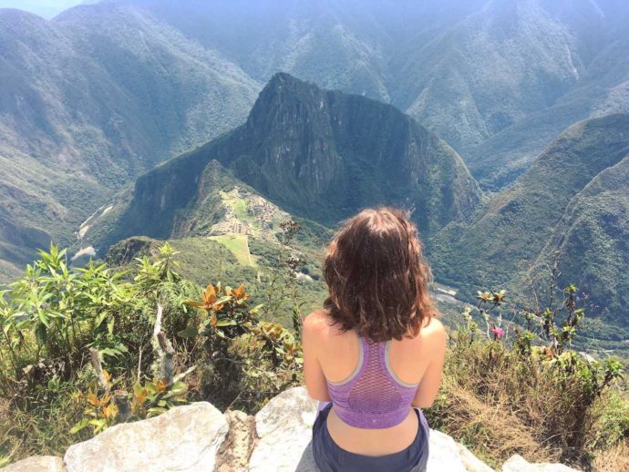 Salkantay trek day 5. View of Machu Picchu from Machu Picchu mountain