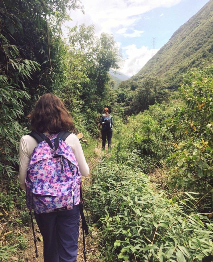 Salkantay trek day 2. Descent into tropical cloud forest. Me walking