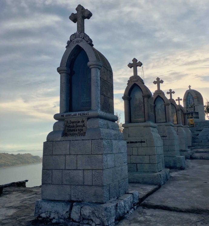 overview of lake Titicaca cerro calvario crosses