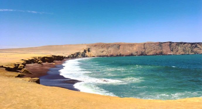 First week in Peru, red beach in Paracas National Reserve
