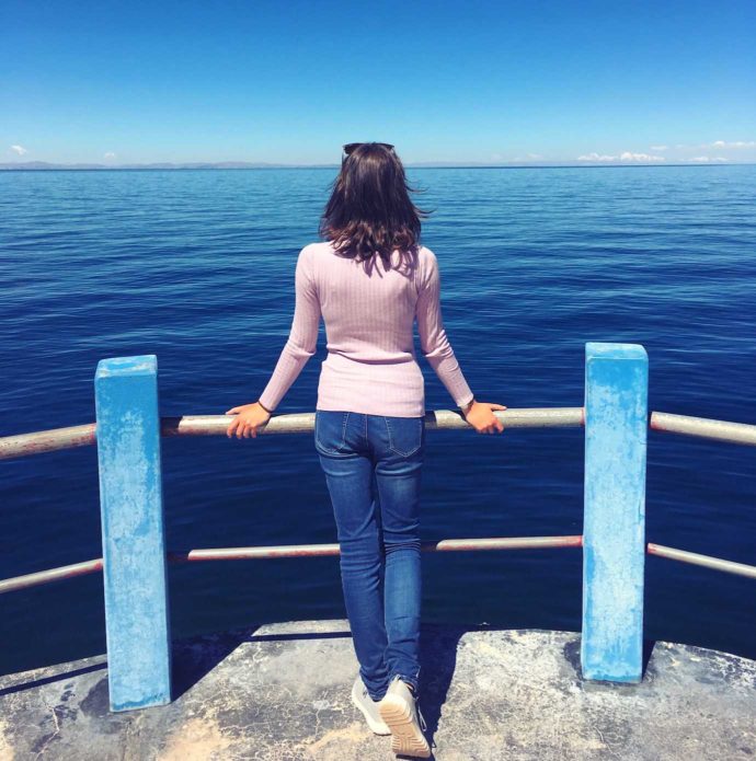 overview of lake Titicaca. taquile island and me