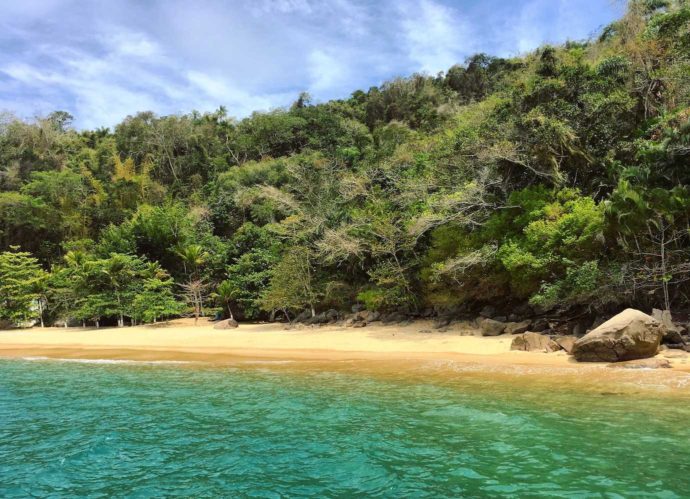 A short stay in Paraty. Beach views from boat on boat trip