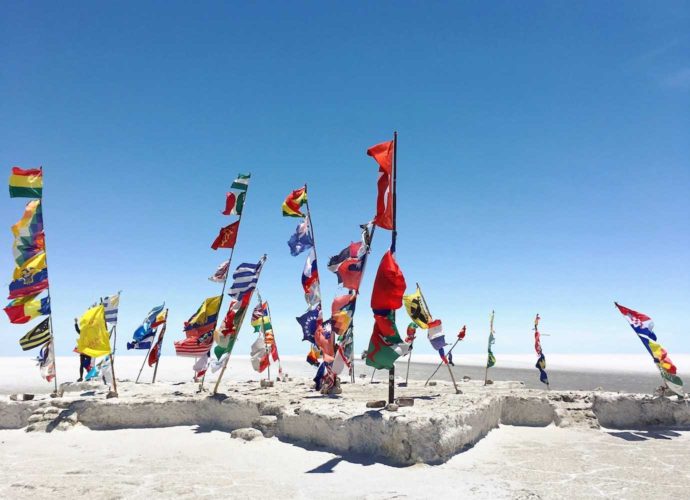 3 day salt flat tour. International flags day 1