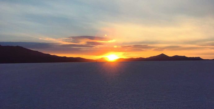 3 day salt flat tour. Sunset over salt flats day 1