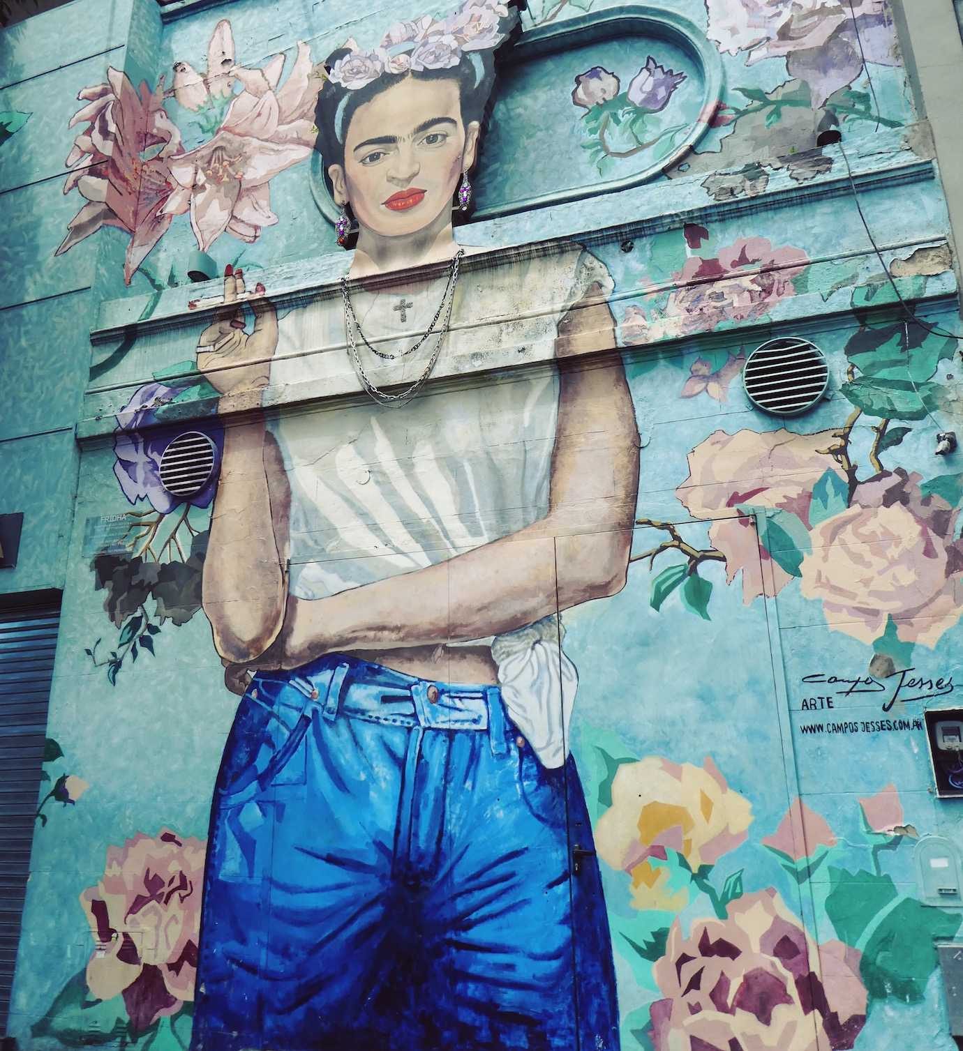 frida Kahlo street art in Palermo