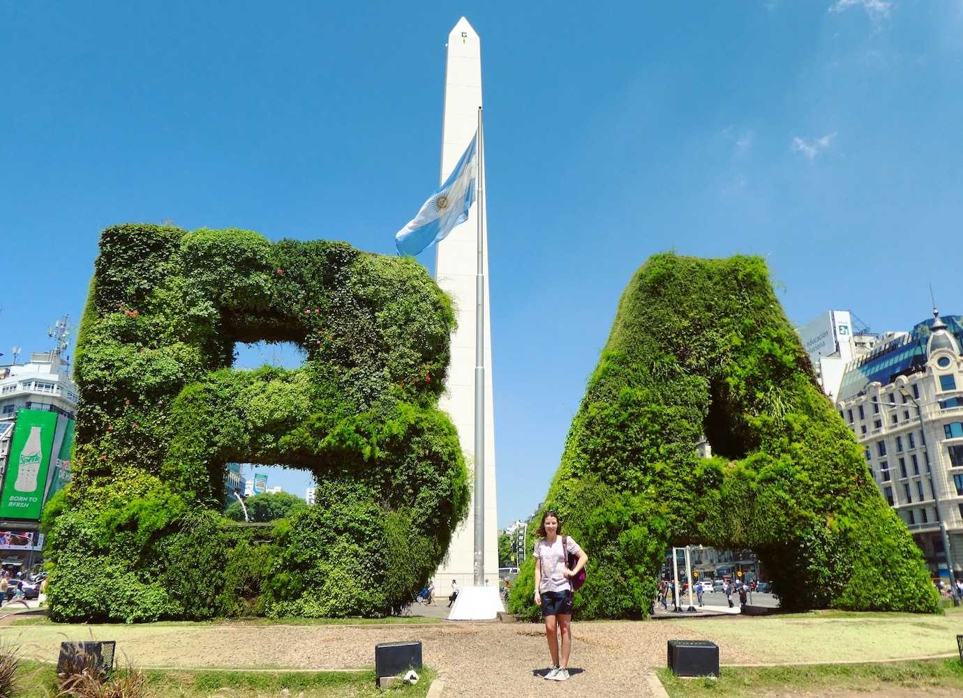 Buenos Aires sign and obelisk