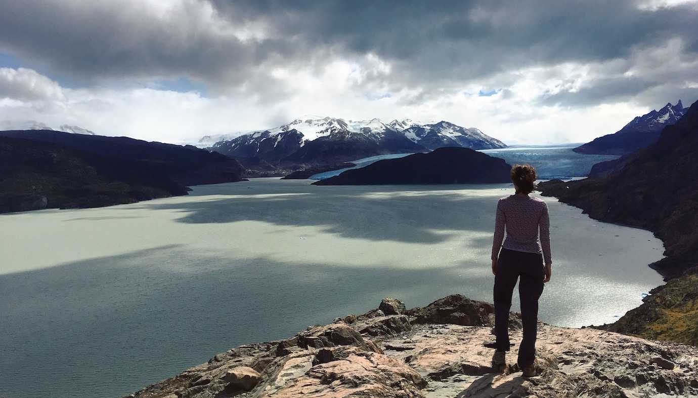 lake grey Torres del Paine W trek