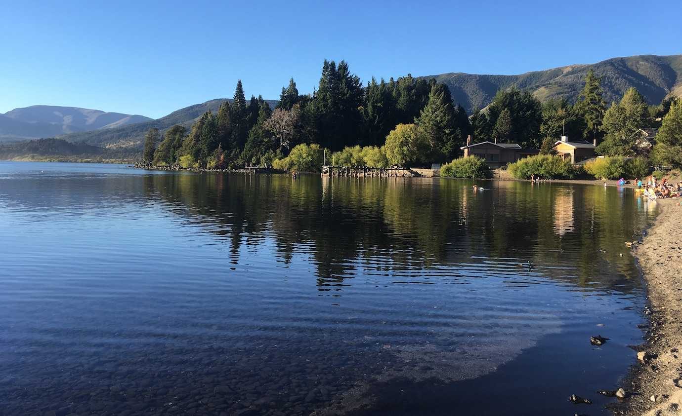 lake lolog at sunset san Martin de los andes