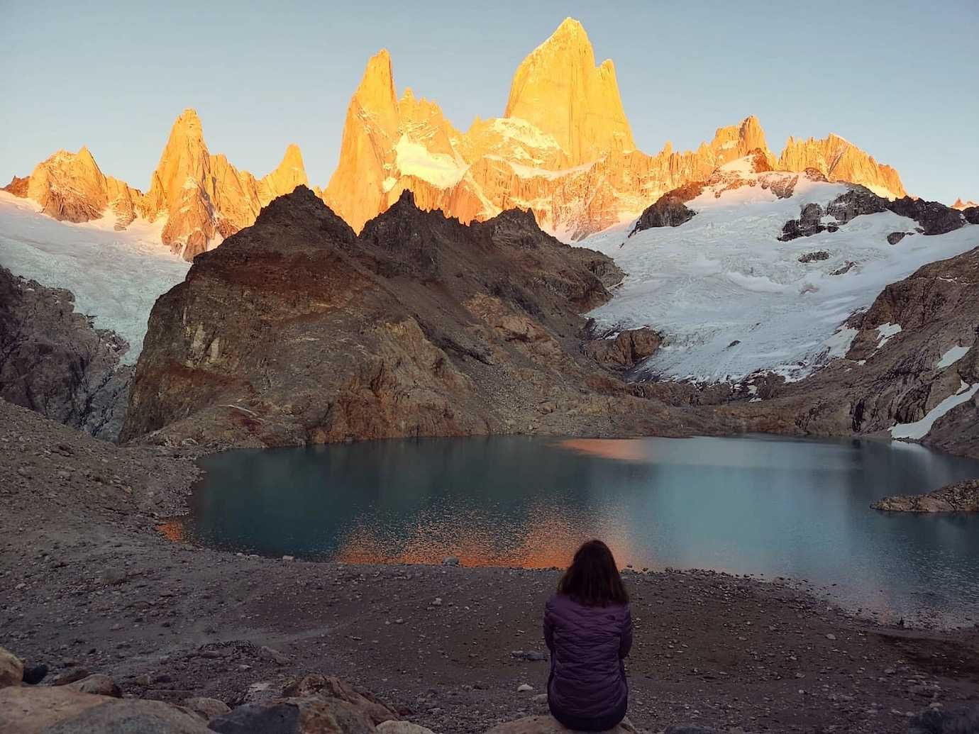 me at fitz roy at sunrise el Chalten