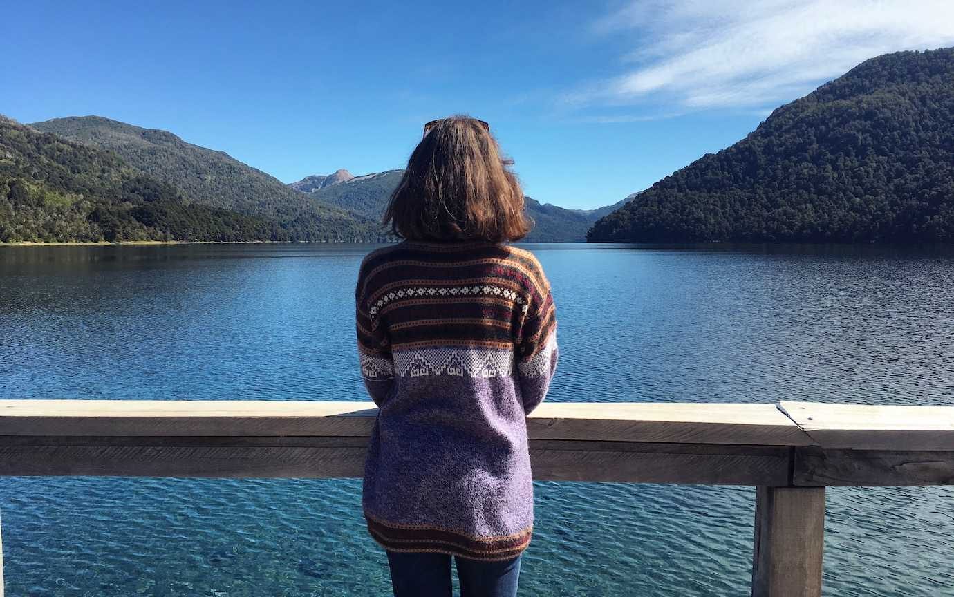 7 lakes drive Bariloche me at lake hermoso