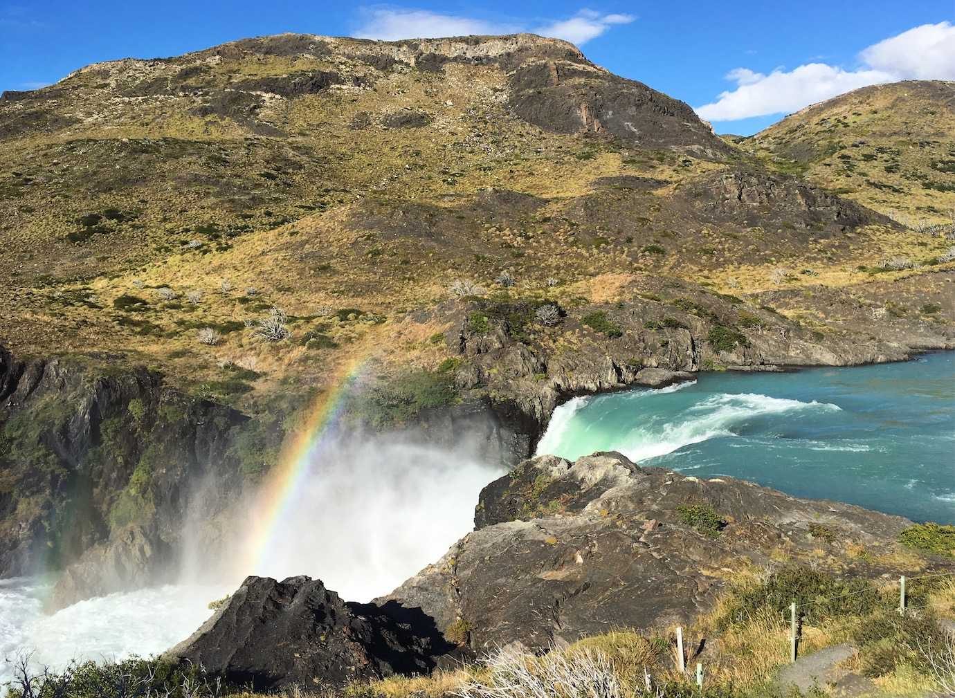 salto grande and rainbow Torres del Paine W trek