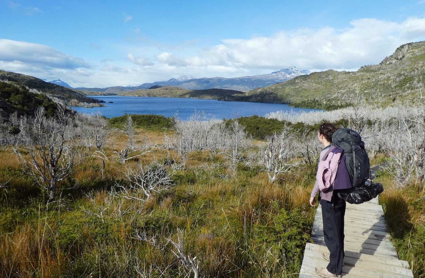 me and lake views Torres del Paine W trek