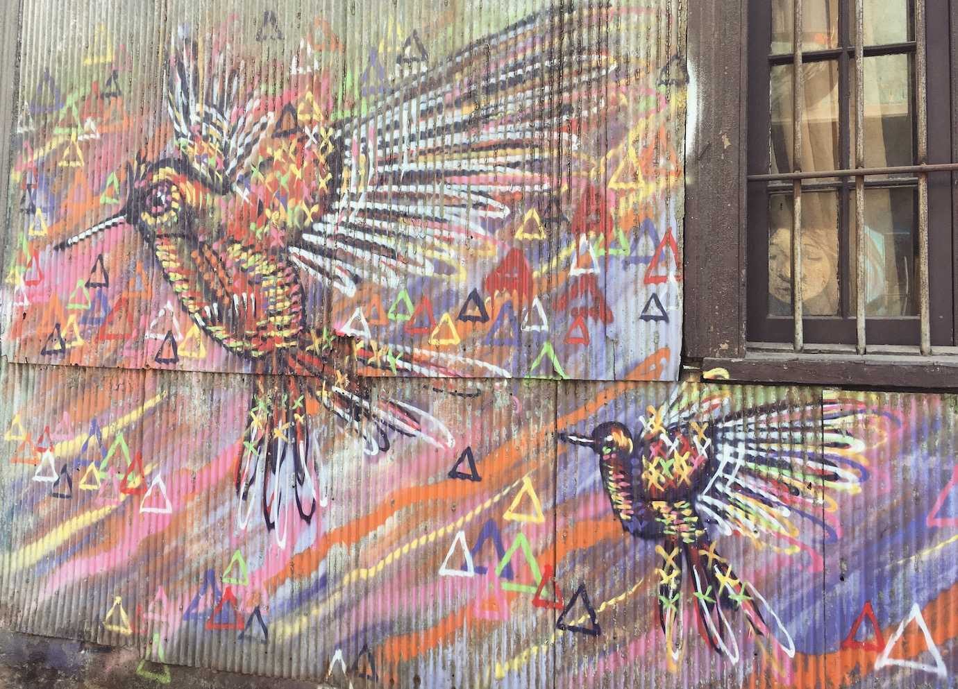 birds street art valparaiso