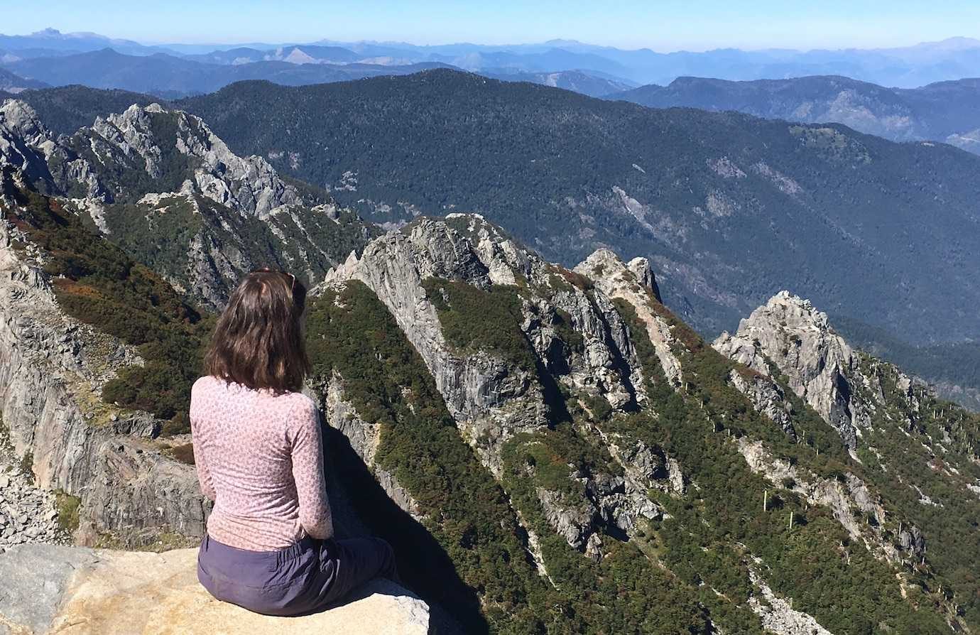 me at top of san Sebastian pucon hike