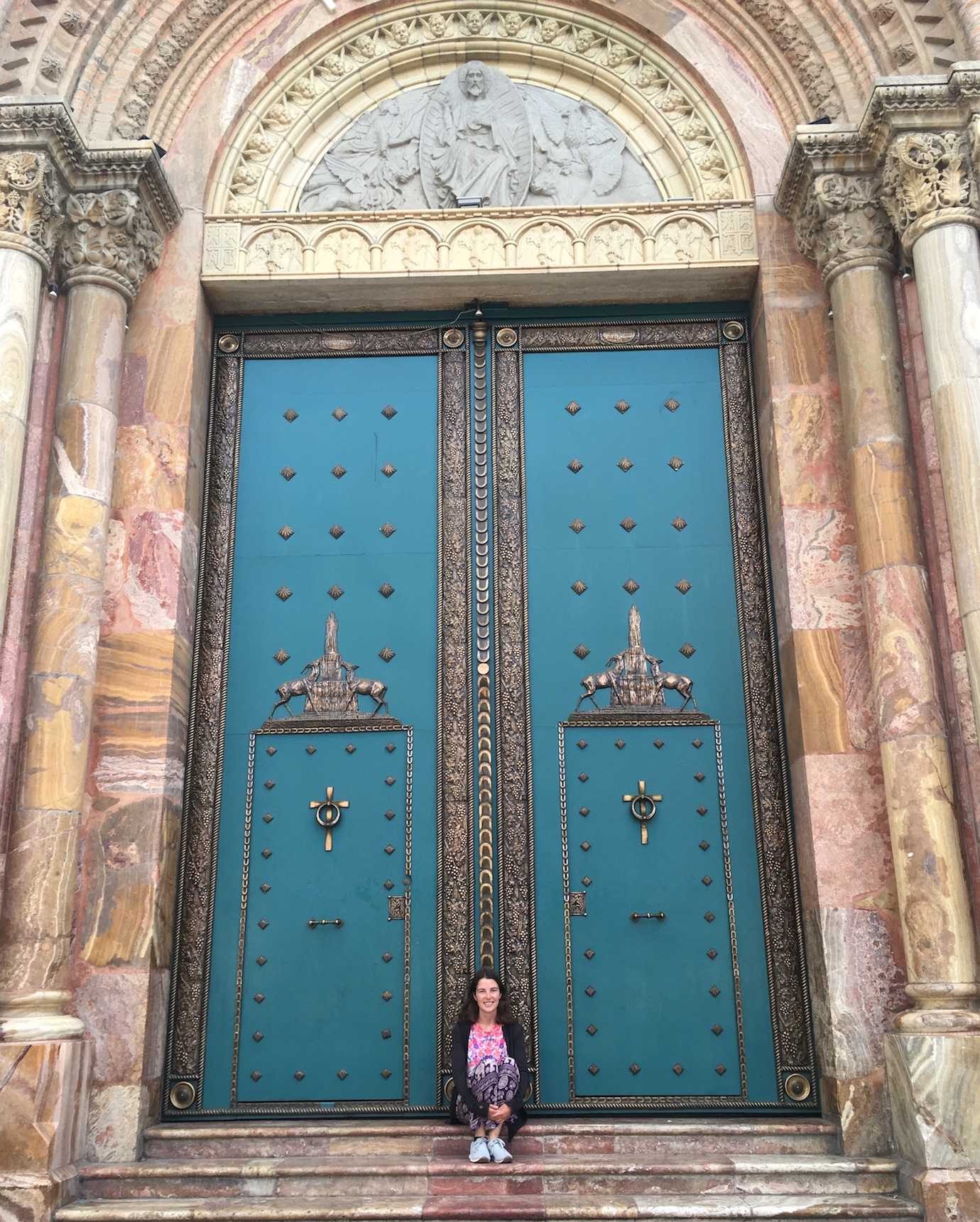 me and cathedral door cuenca