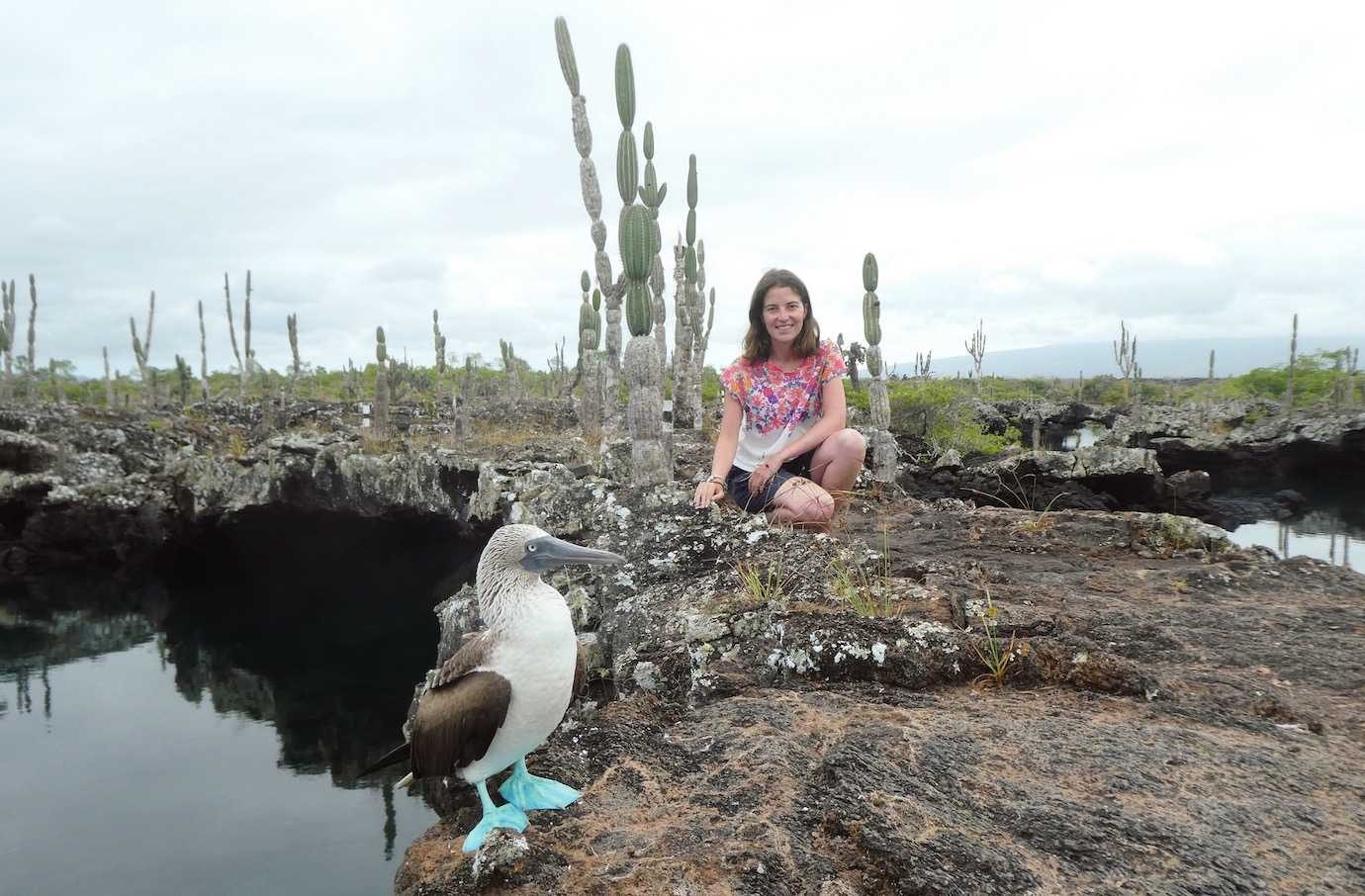 me and blue footed booby los tuneles isabela
