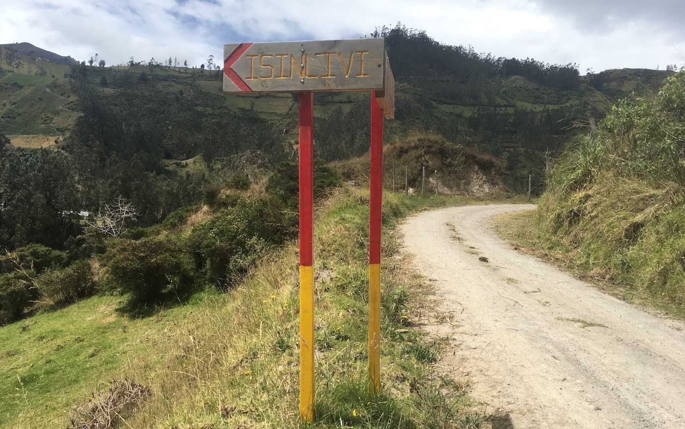 red yellow signs quilotoa loop