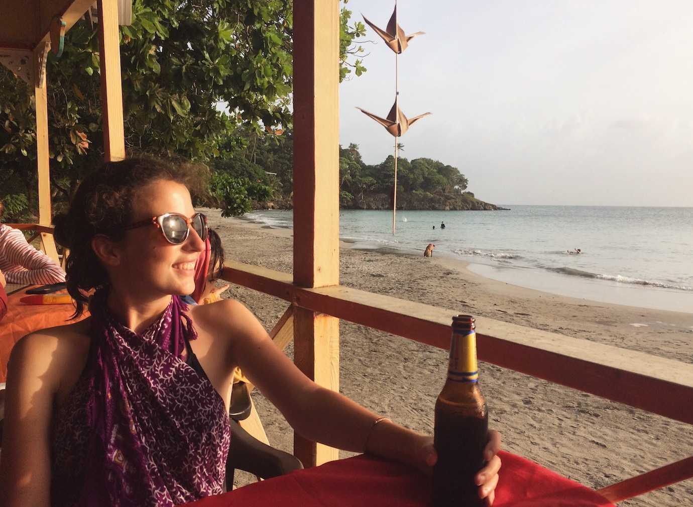 me drinking beer at sunset providencia
