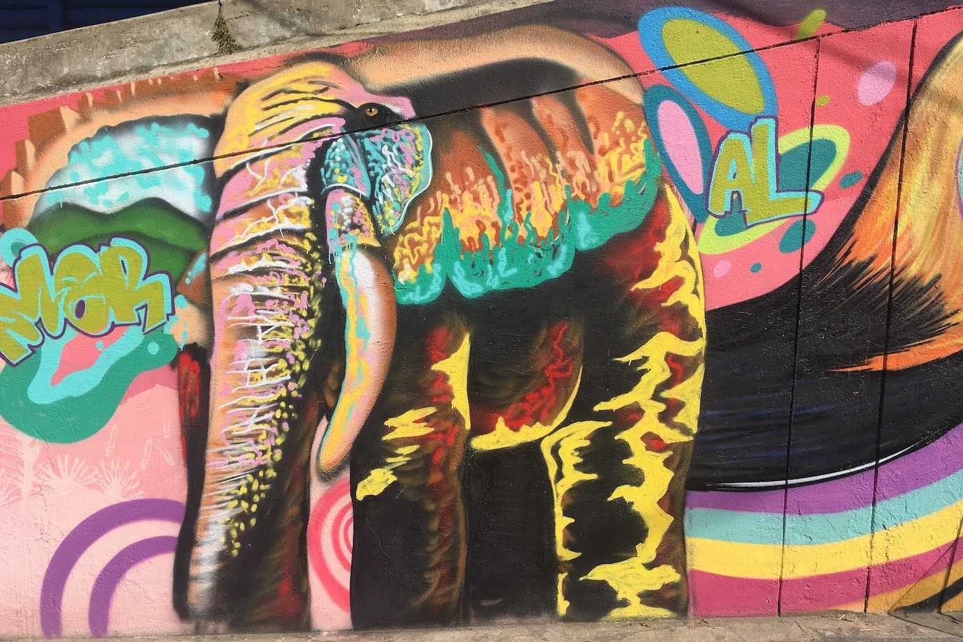 elephant street art comuna 13 medellin