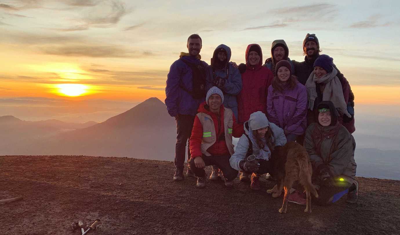 group sunrise pic acatenango hike