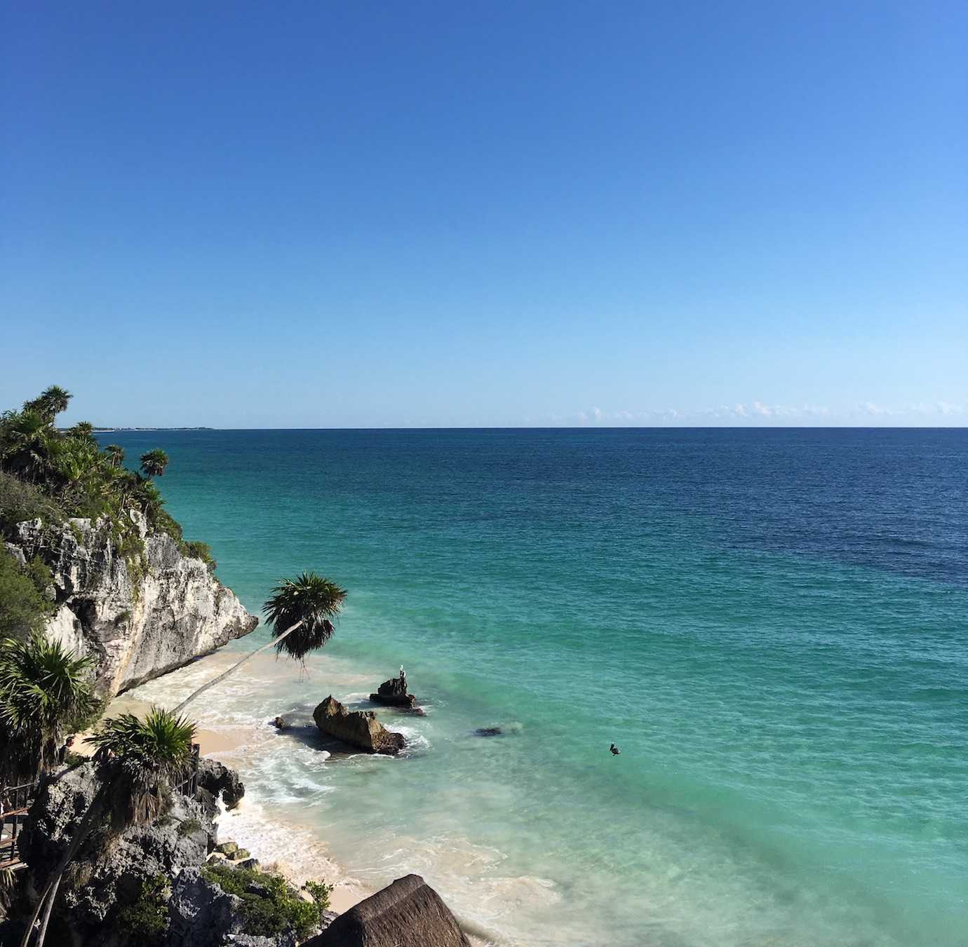 beach view from ruins tulum