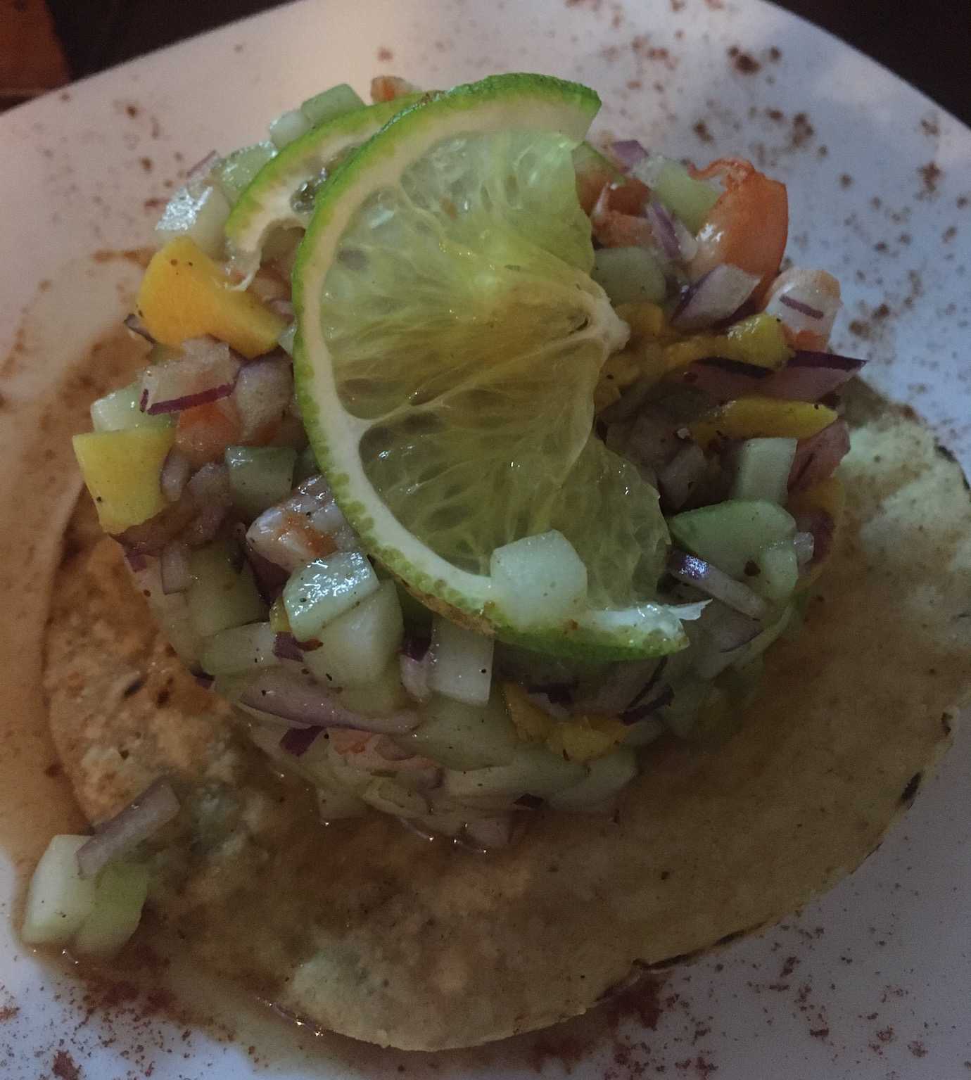 shrimp tostada sabor de mar tulum